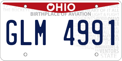 OH license plate GLM4991