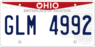 OH license plate GLM4992