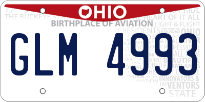 OH license plate GLM4993