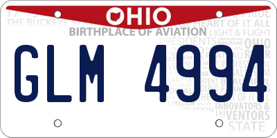 OH license plate GLM4994