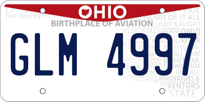 OH license plate GLM4997