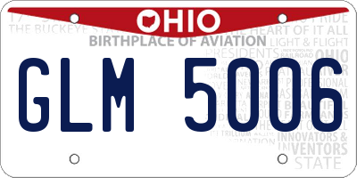 OH license plate GLM5006