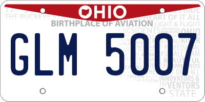 OH license plate GLM5007