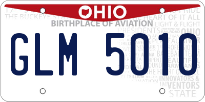 OH license plate GLM5010