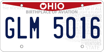 OH license plate GLM5016