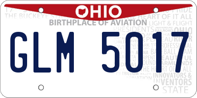 OH license plate GLM5017