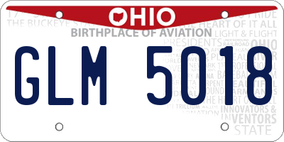 OH license plate GLM5018