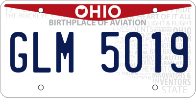 OH license plate GLM5019