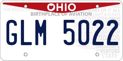 OH license plate GLM5022
