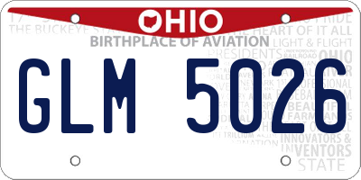 OH license plate GLM5026