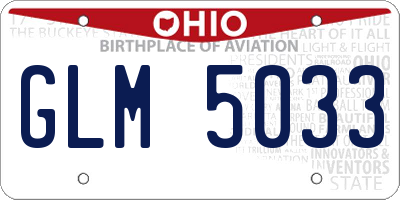 OH license plate GLM5033