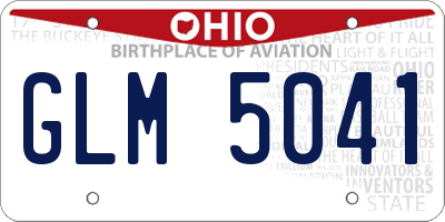 OH license plate GLM5041