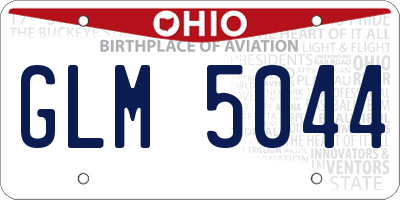 OH license plate GLM5044