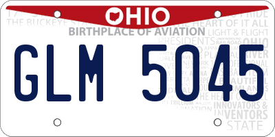 OH license plate GLM5045