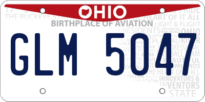 OH license plate GLM5047