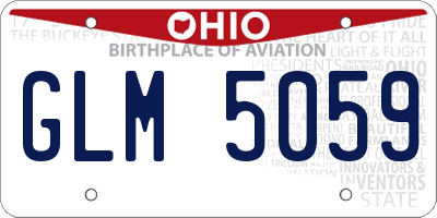 OH license plate GLM5059