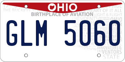 OH license plate GLM5060