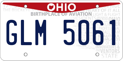 OH license plate GLM5061