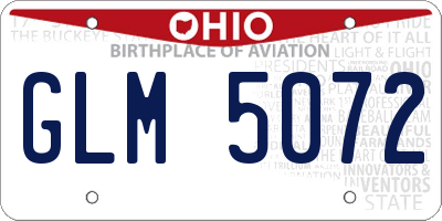 OH license plate GLM5072