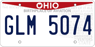 OH license plate GLM5074