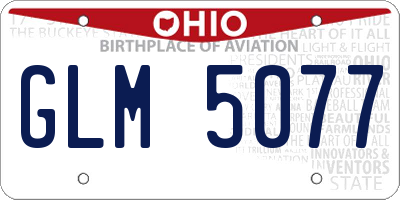 OH license plate GLM5077
