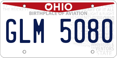 OH license plate GLM5080