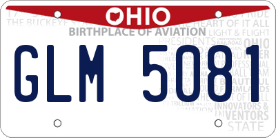 OH license plate GLM5081