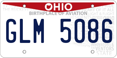 OH license plate GLM5086