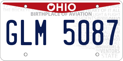 OH license plate GLM5087