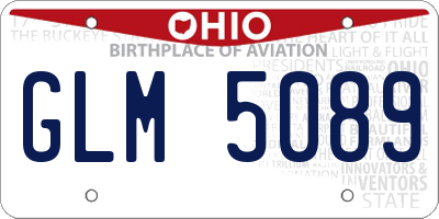 OH license plate GLM5089