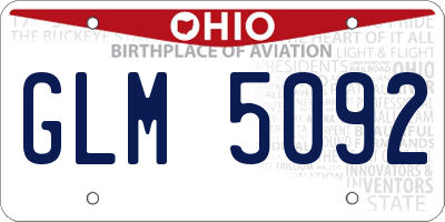 OH license plate GLM5092