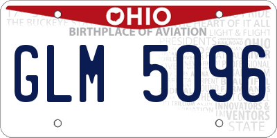 OH license plate GLM5096