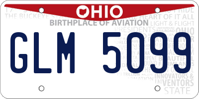 OH license plate GLM5099
