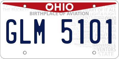 OH license plate GLM5101