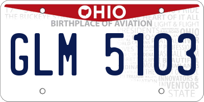 OH license plate GLM5103
