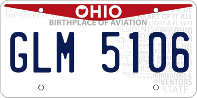 OH license plate GLM5106