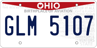 OH license plate GLM5107