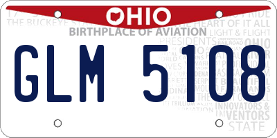 OH license plate GLM5108
