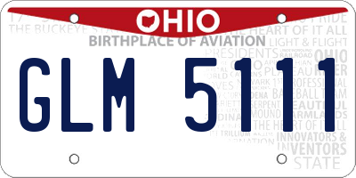 OH license plate GLM5111