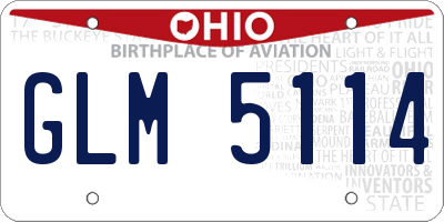 OH license plate GLM5114