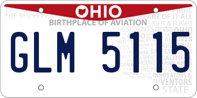 OH license plate GLM5115