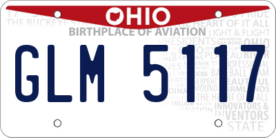 OH license plate GLM5117
