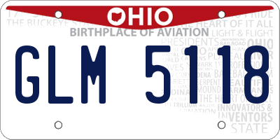 OH license plate GLM5118
