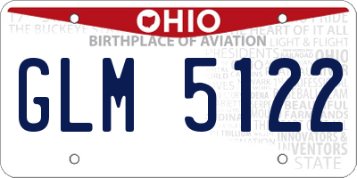 OH license plate GLM5122