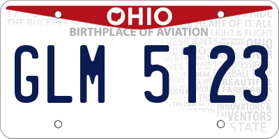 OH license plate GLM5123