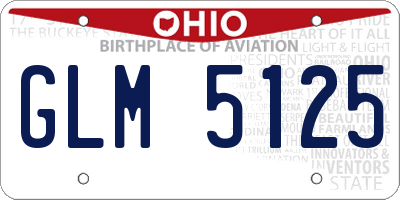 OH license plate GLM5125