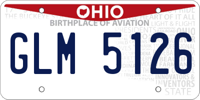 OH license plate GLM5126