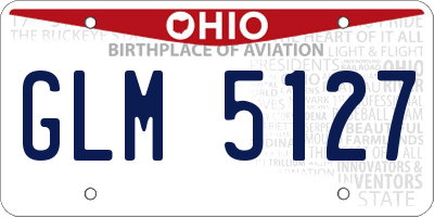 OH license plate GLM5127