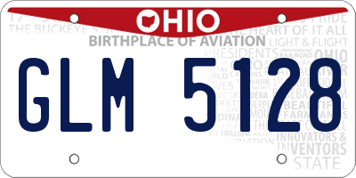OH license plate GLM5128