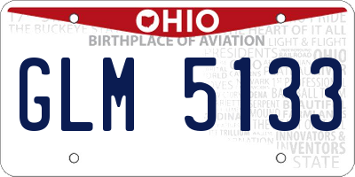 OH license plate GLM5133